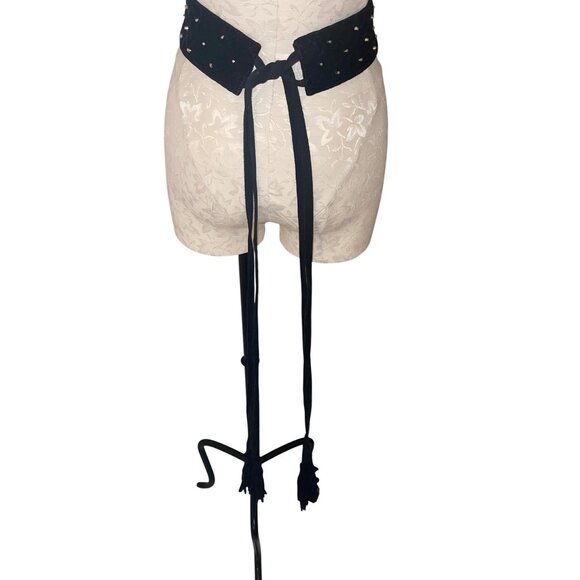 Maje Womens Belt One Size Black Anoushka  Self Wrap Velvet Suede Tassels main image 7